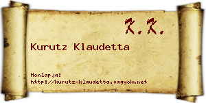 Kurutz Klaudetta névjegykártya